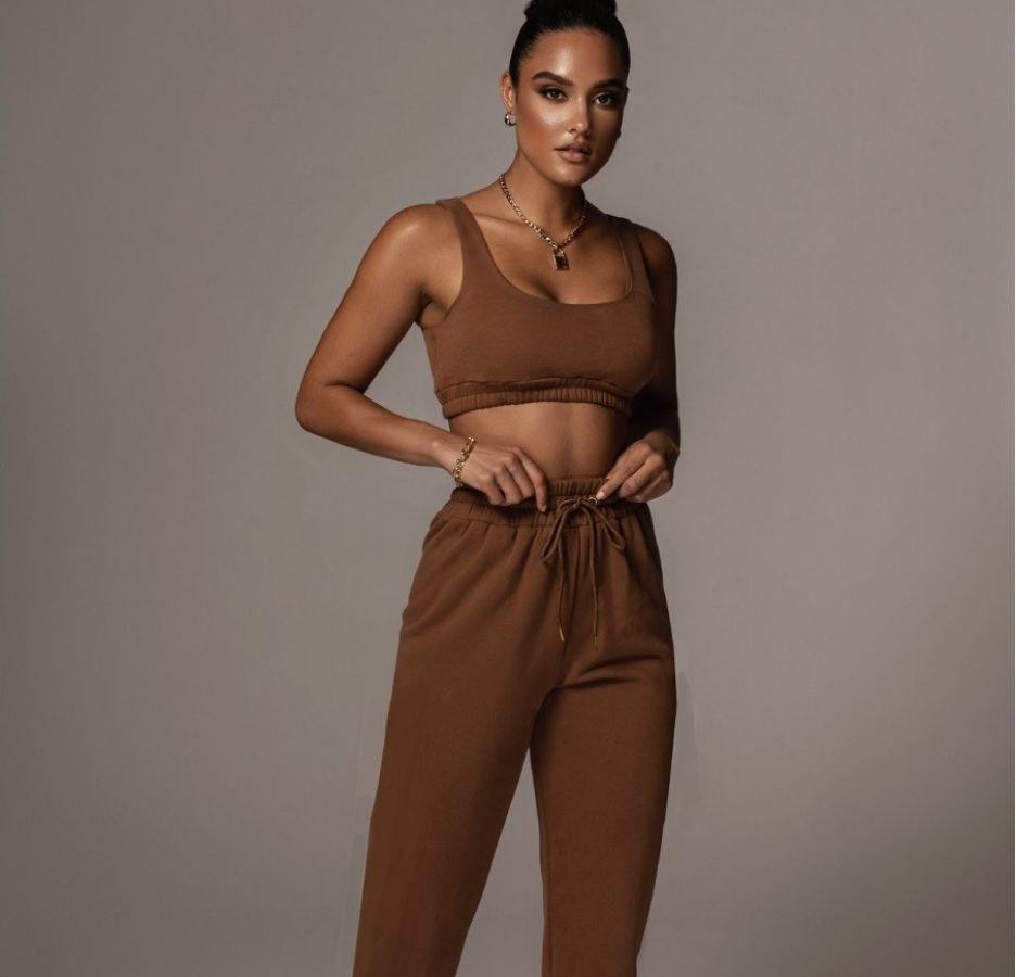 In Love with Loungewear Set in Brown Dollhouse-Collection 