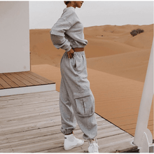 Load image into Gallery viewer, Jade waffle jogger set in grey Dollhouse-Collection 
