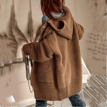 Load image into Gallery viewer, Serena Hooded Knitwear Camel Dollhouse-Collection 
