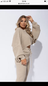 Waffle knit set in beige -  Dollhouse-Collection
